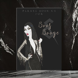 Boos y Booze Invitación a la fiesta de Halloween p