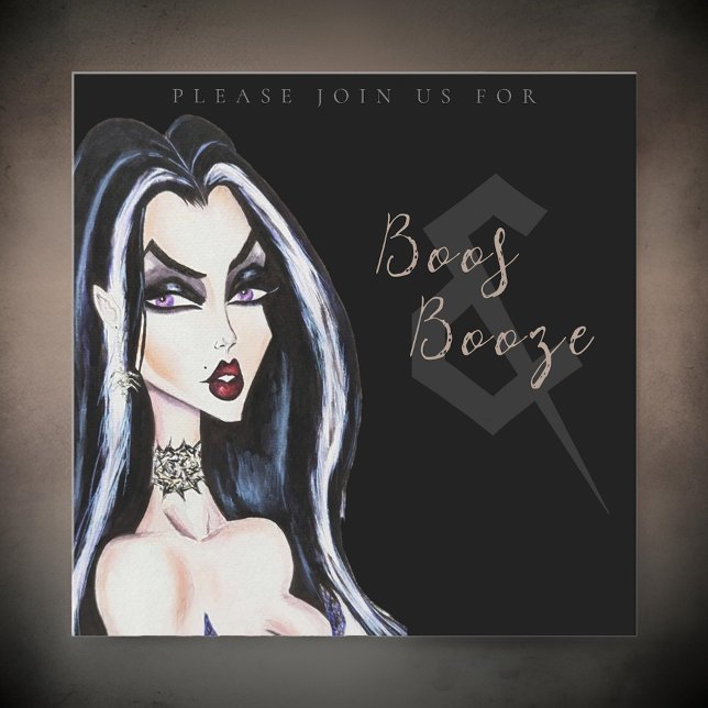 Boos y Booze Invitación a la fiesta de Halloween p (Subido por el creador)