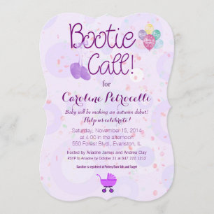 "bootie call" baby ducha invitación