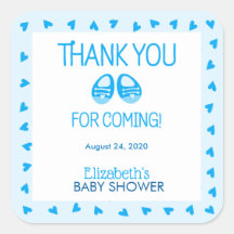 Booties Blue Boy Baby Shower Pegatina