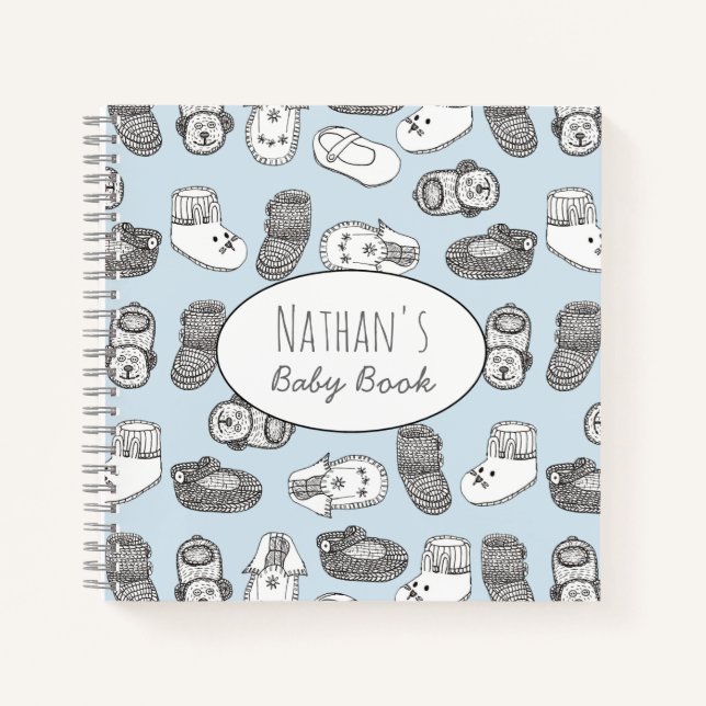 Booties dibujados a mano libro de bebés personaliz (Anverso)