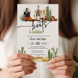 Boots and Bubbles Couples Tarjeta de invitación de