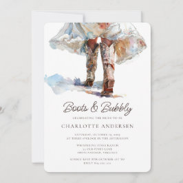 Boots and Bubbly Cowgirl Bridal Shower Invitación