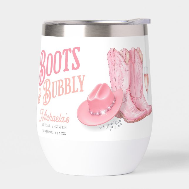 Boots & Bubbly Western Cowgirl Pink Brillain (Izquierdo)