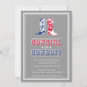Boots de cowboy género revelan invitaciones del pa