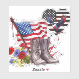 Boots militares patrióticos y Pegatina de banderas