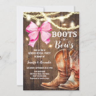 Boots o Bows Género Revelan Invitación del partido
