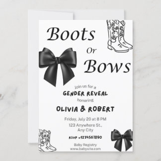 Boots o Bows Género Revelar Invitación