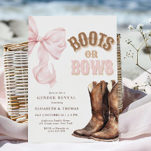 Boots o Bows Género Revelar Invitación