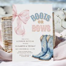 Boots o Bows Género Revelar Invitación