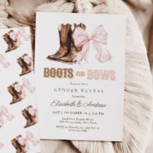 Boots o Bows Género Revelar Invitación