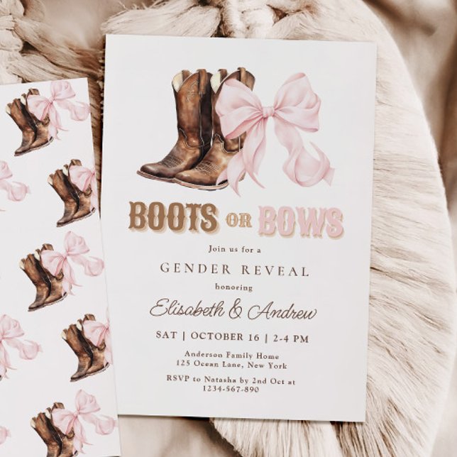 Boots o Bows Género Revelar Invitación (Subido por el creador)