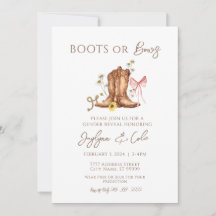 Boots O Bows Género Revelar Invitación del Partido