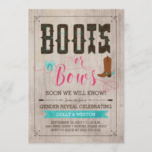 Boots o Bows Género Revelar Invitaciones