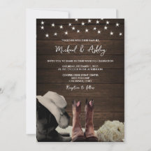 Boots y Rosas Invitaciones de boda personalizadas