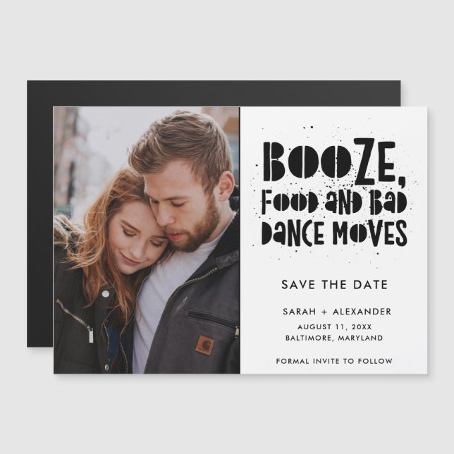 Booze, comida, mala danza se muda Foto Salven la f (Anverso/Reverso)