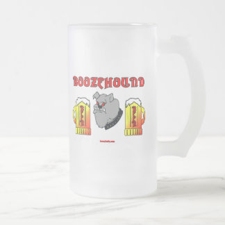 Boozehound, taza de cerveza helada, vidrio, jarra