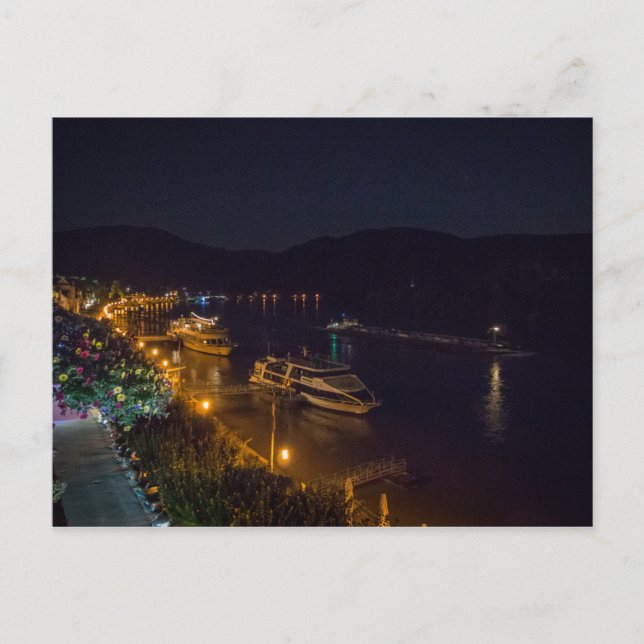 Boppard por la noche - postal (Anverso)