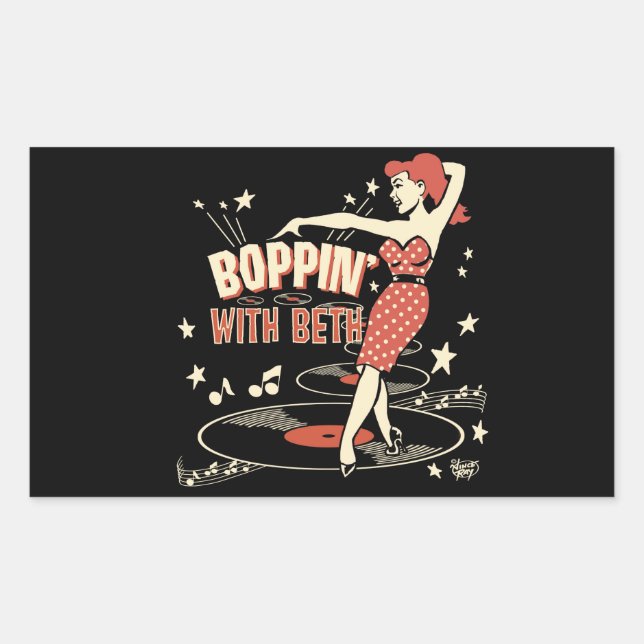 Boppin' Con Beth pegatina (Anverso)