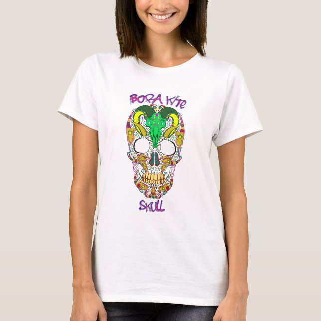 Bora kite Skull camiseta blanca (Anverso)