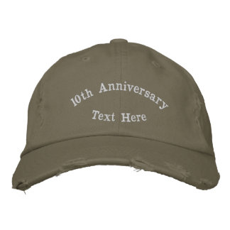 Bordada 10º Aniversario con Texto Personalizado Gorra Ligh