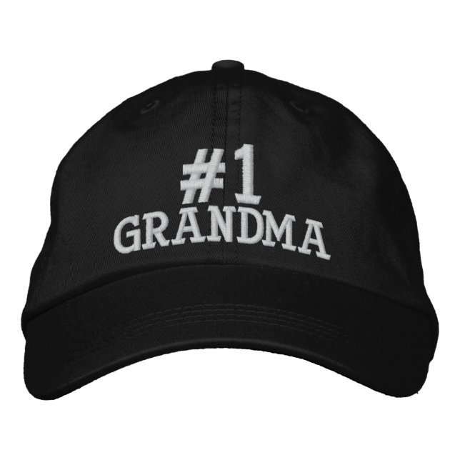 Bordada #1 Número Una Abuela Embrocada Gorra (Anverso)