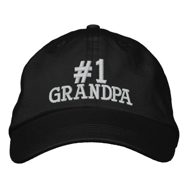 Bordada #1 Número Uno Abuelo Embrodado Gorra (Anverso)