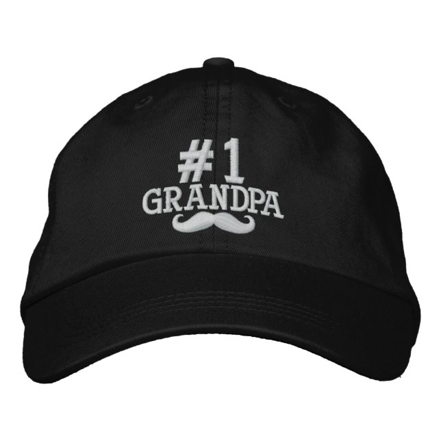 Bordada #1 Número Uno Abuelo Embrodado Gorra (Anverso)
