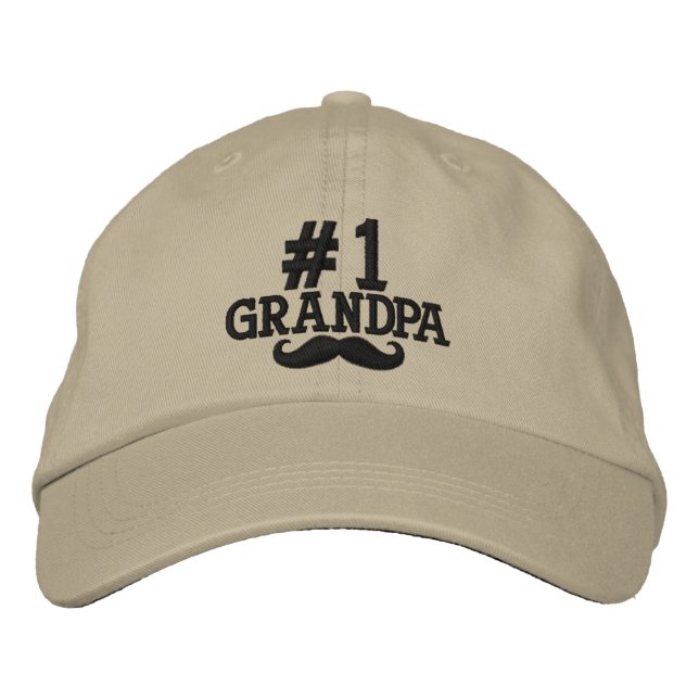 Bordada #1 Número Uno Abuelo Embrodado Gorra (Anverso)