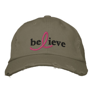 Bordada ($26.95) Cree En El Gorra De Cinta De Cáncer De Ma