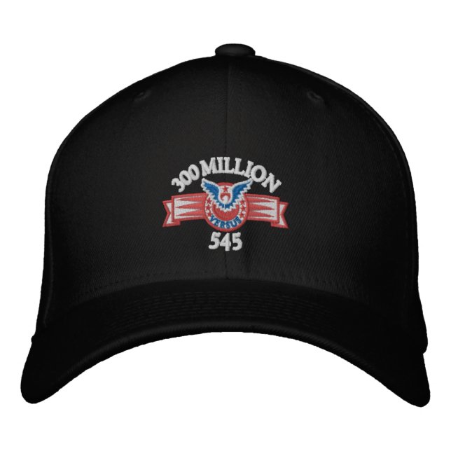 Bordada 300 millones versus 545 gorra negro (Anverso)