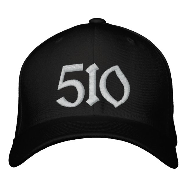 Bordada 510 Gorra de béisbol - Blanco y negro (Anverso)