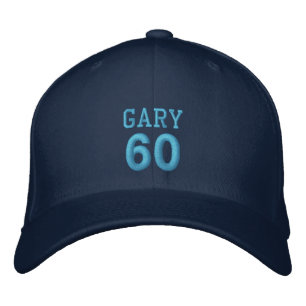 Bordada 60 NOMBRE personalizado de cumpleaños NAVY Gorra B