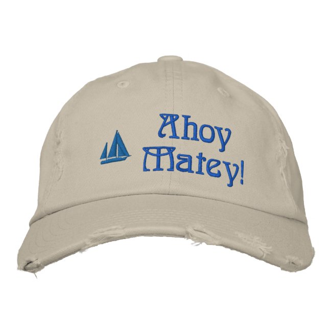 Bordada Ahoy Matey Sailors Embroidered Gorra (Anverso)