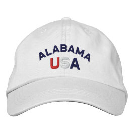 Bordada Alabama EE.UU. Embrodado Gorra blanco