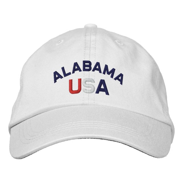 Bordada Alabama EE.UU. Embrodado Gorra blanco (Anverso)