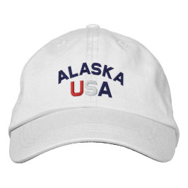Bordada Alaska Estados Unidos Embroidificó Gorra blanco