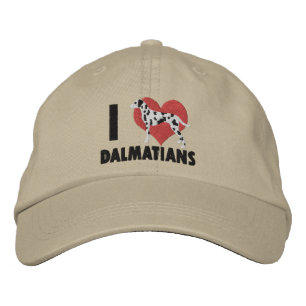 Bordada Amo a los dálmatas con un Gorra bordado