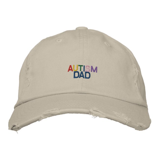 Bordada Autismo Papá Gorra De Béisbol (Anverso)