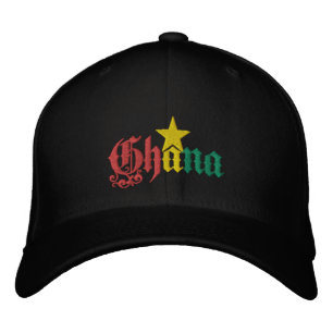 Bordada Bandera de Ghana Star de la gorra ghanesa