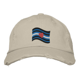 Bordada Bandera del Orgullo de Cuero Borrada Gorra de Béis