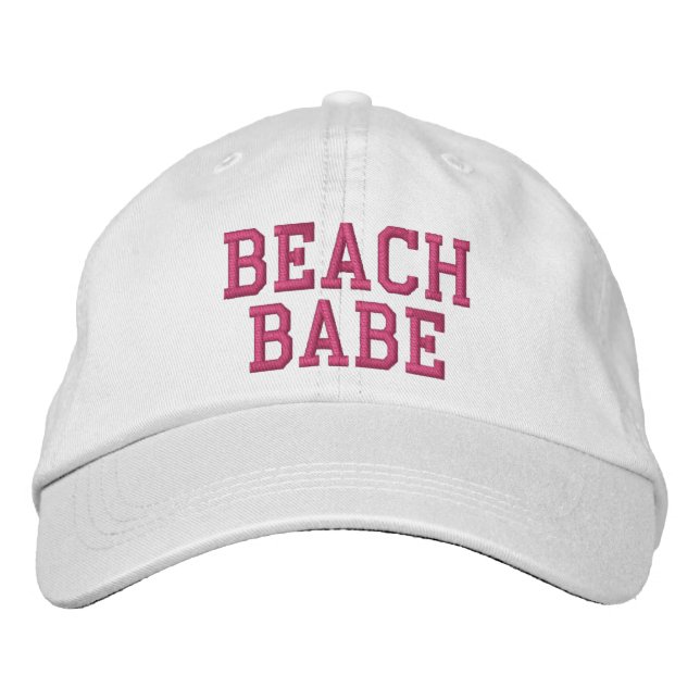 Bordada bebe de playa gorra rosa (Anverso)