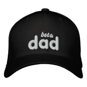 Bordada Beta Dad blk gorra con etiqueta trasera