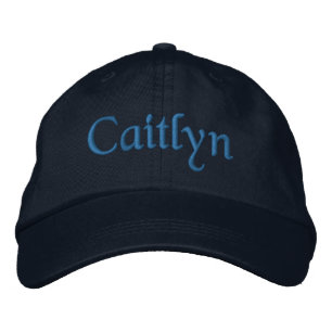 Bordada Caitlyn Embroidered Béisbol Cap / Gorra Azul