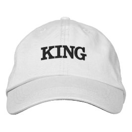 Bordada Capas de color blanco o Gorra de texto King Tipo d