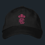 Bordada Cápsula negra de monograma en Gorra bordado rosa c<br><div class="desc">Agregue sus iniciales a esta plantilla de gorra monogramada de personalizado. También hay muchos otros colores disponibles.</div>