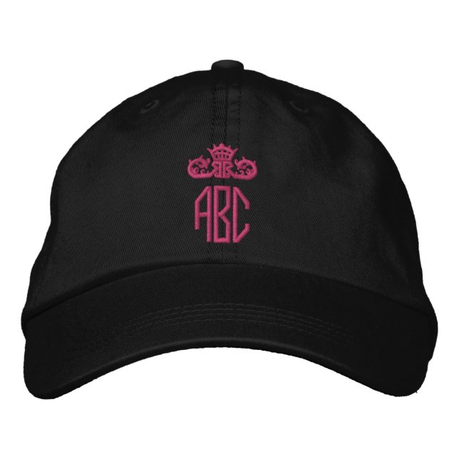 Bordada Cápsula negra de monograma en Gorra bordado rosa c (Anverso)