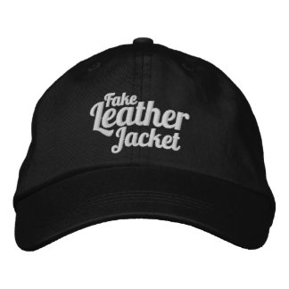 Bordada Chaqueta de cuero falsa - gorra