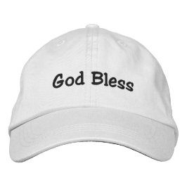 Bordada Dios bendiga al Gorra - Blanco