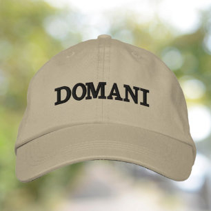 Bordada Domani - Gorra Khaki Divertida con Bordado Negro